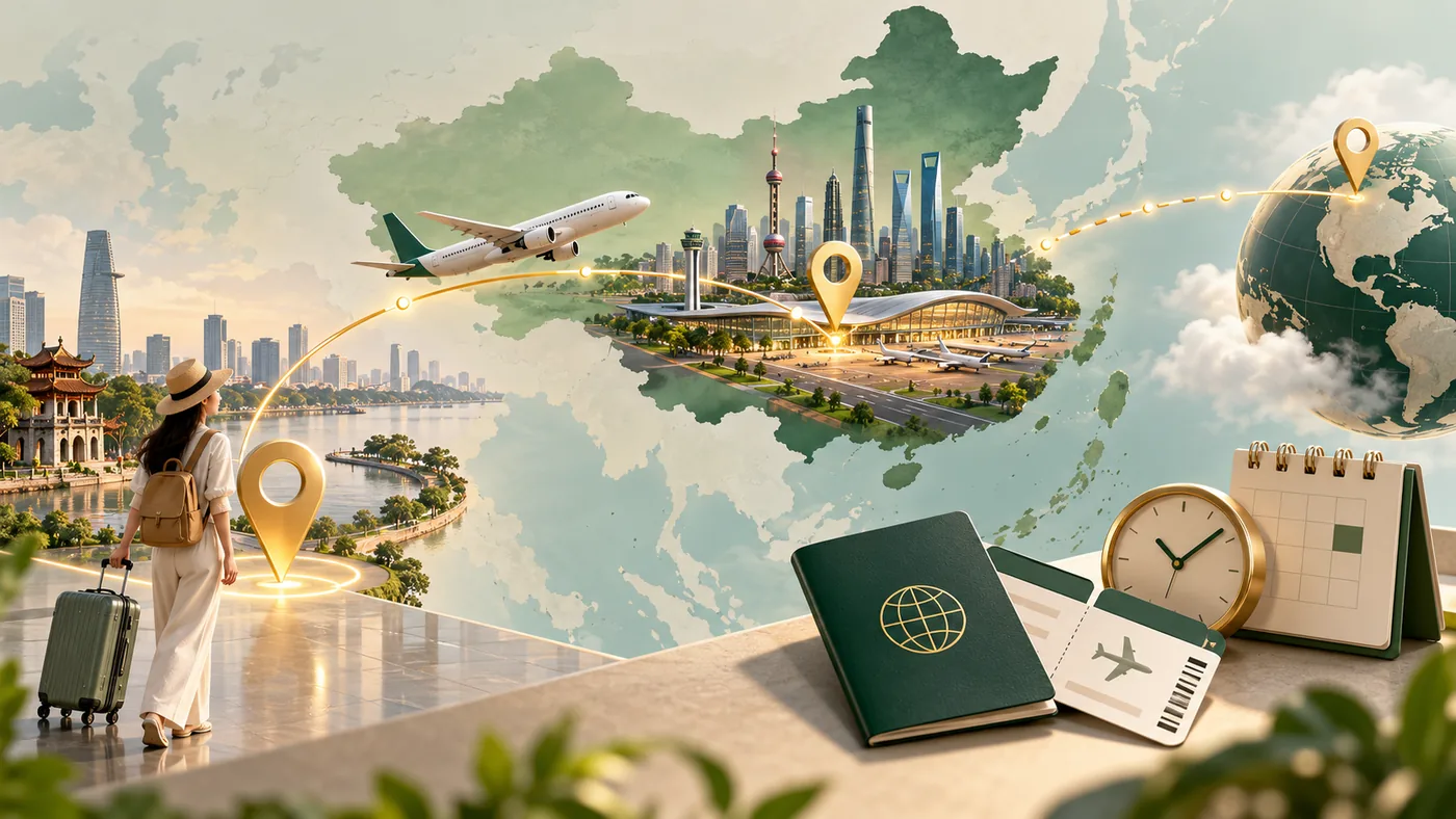 Minh họa Người Việt được quá cảnh Trung Quốc miễn visa 240 giờ: Điều kiện và cách đi - Vuchina